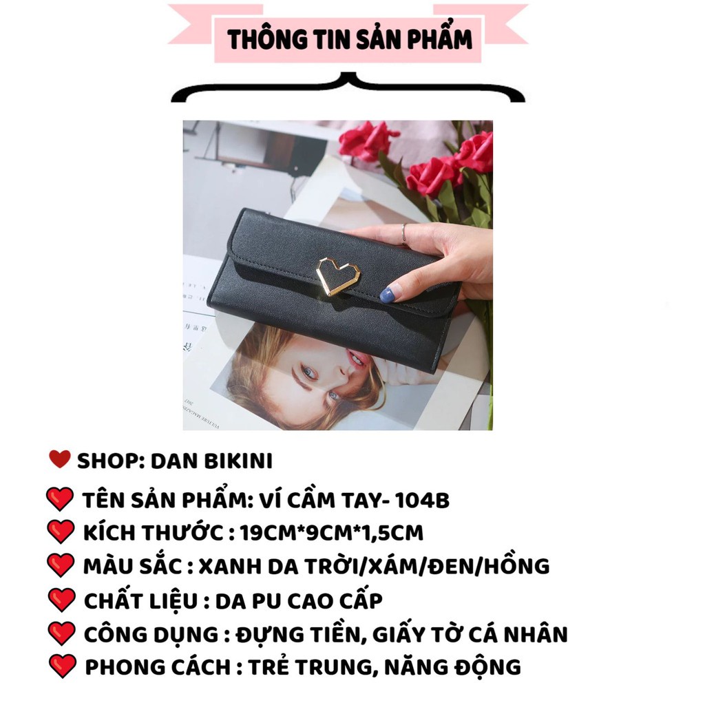 Ví Nữ ❤️FREESHIP❤️ Ví Nữ Dài Cầm Tay  giá rẻ thời trang cao cấp nhiều ngăn tiện dụng Mẫu 104B