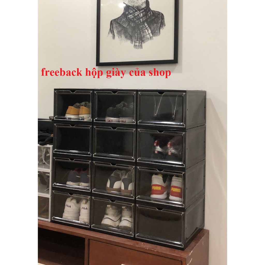 Hộp Đựng Giày 100% Nhựa Cứng Nắp Nam Châm, Hộp Đựng Giày Sneaker Cao Cổ Jordan