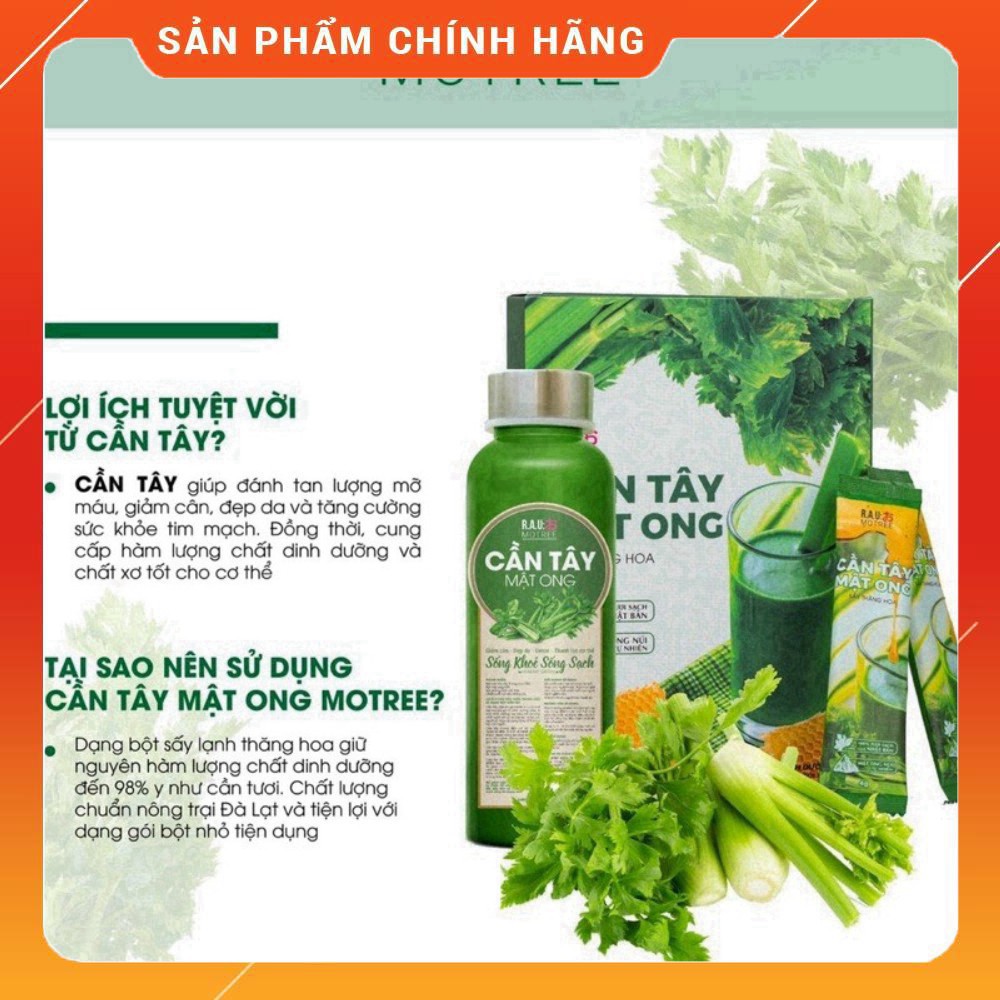 CHÍNH HÃNG Bột cần tây mật ong [Chính Hãng] tạm biệt mỡ thừa, đẹp đáng đẹp da (Hộp 14 gói)