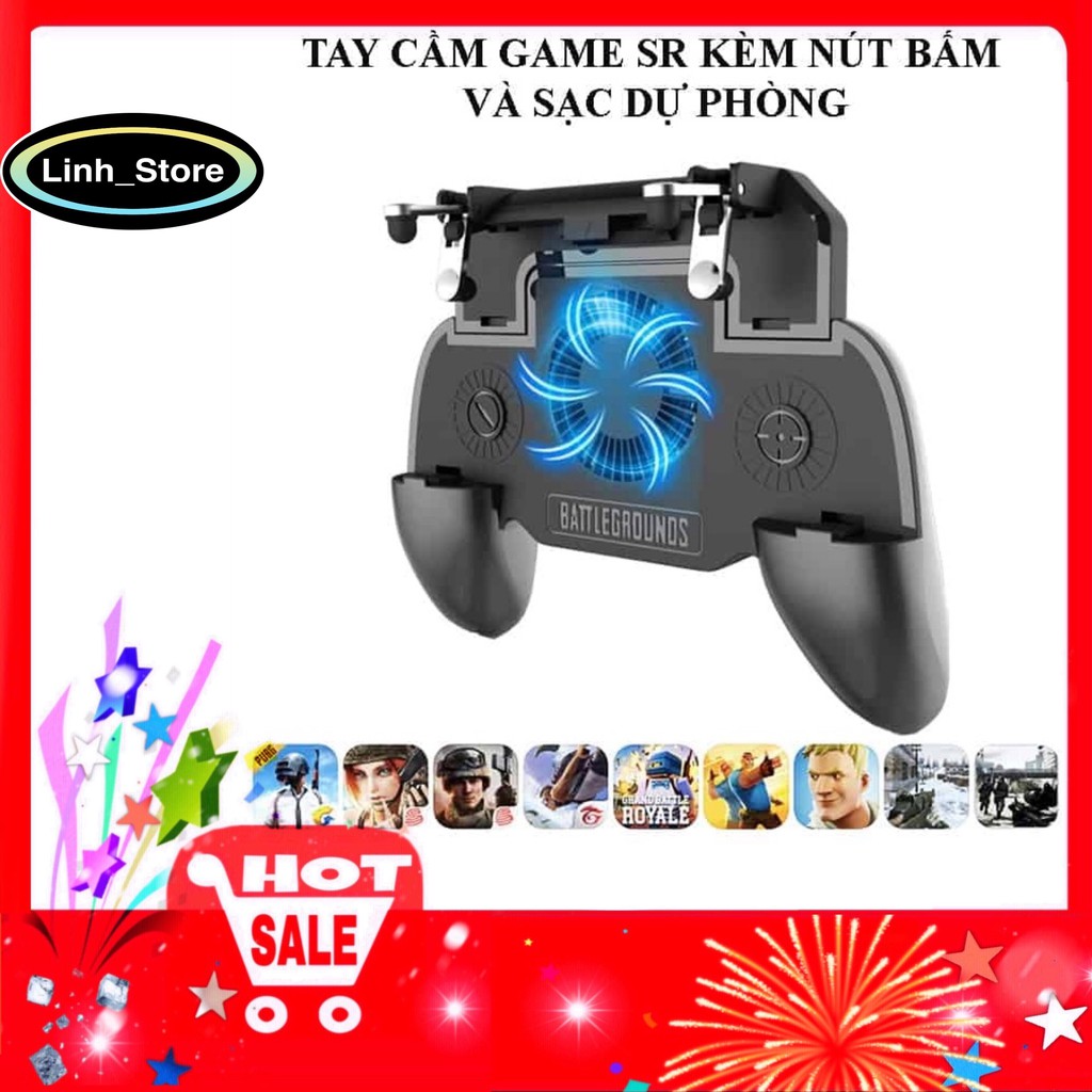 [GIÁ SỈ ] Tay cầm chơi game kiêm quạt tản nhiệt co cấp và sạc dự phòng 2000mah SR2000, Mystore247