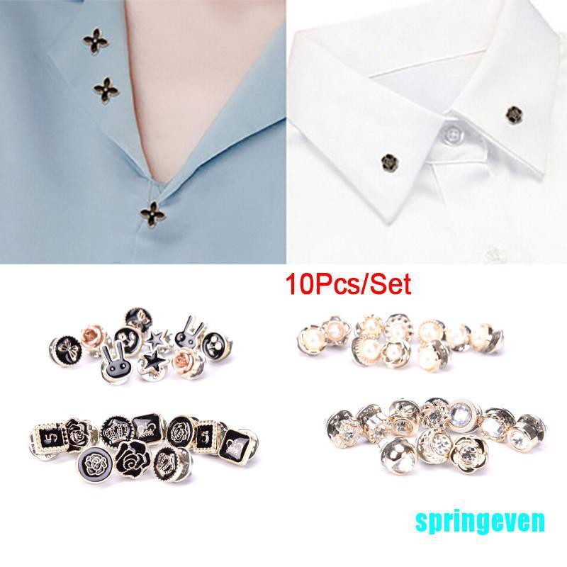 Set 10 ghim cài áo hình hoa đính ngọc trai nhân tạo thời trang cho nữ