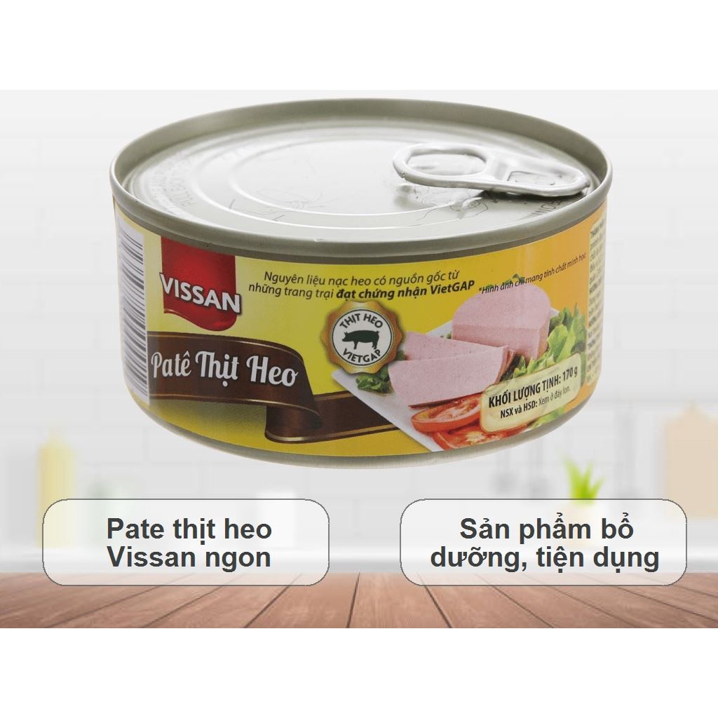 [Hộp 170g] PATE THỊT HEO [VN] VISSAN Pork Pate