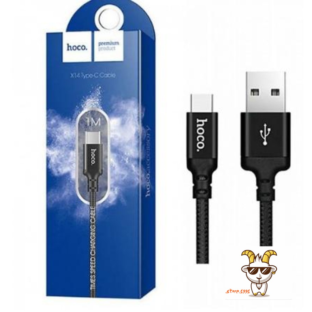 Cáp Sạc Nhanh Hoco X14 Type C 1M/2M Truyền Dữ Liệu Tốc Độ Cao Vỏ Bọc Dây Dù Chống