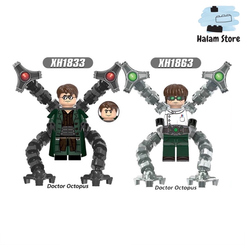 Đồ chơi lắp ráp minifigures Marvel XH1833 XH1863  - Mô hình lắp ghép xếp hình tiến sĩ bạch tuộc Dr Octopus