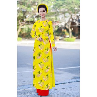 Giá xưởng - áo dài truyền thống lụa in 3d