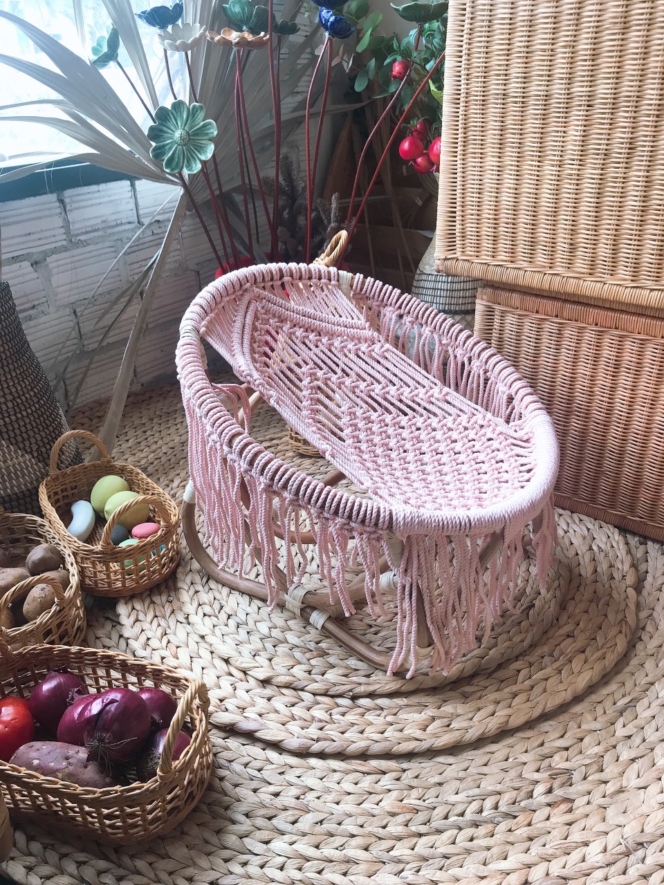 Ghế Đan Macrame Dành Cho Bé Yêu Kích Thước Rộng 45 cm Cao 40 cm Dành Cho Bé Thư Giãn Quà Tặng Sinh Nhật Dành Cho Bé Yêu | BigBuy360 - bigbuy360.vn