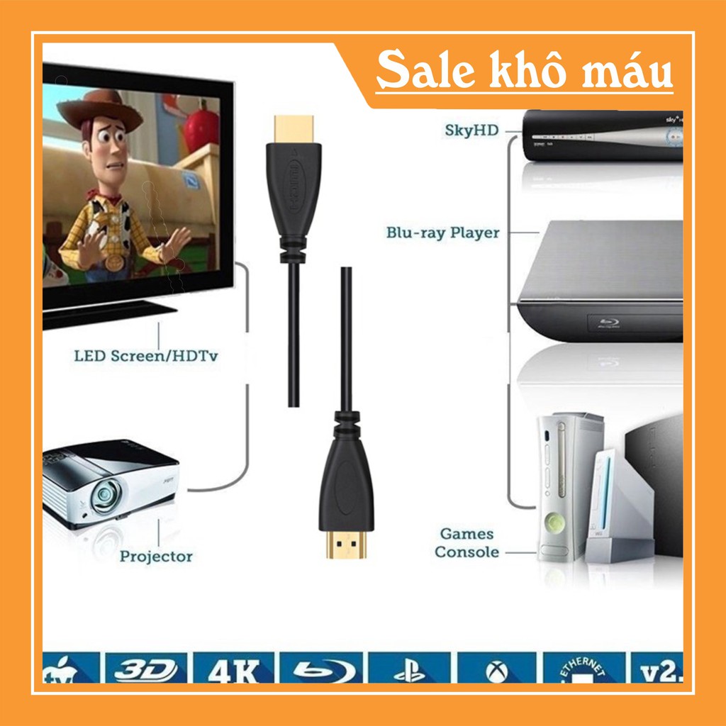 Dây cáp HDMI tốc độ cao tùy chọn chiều dài 1.5m OD 7.0 (Xả Kho) Cáp HDMI Đảm Bảo Chất Lượng.DH16 .c