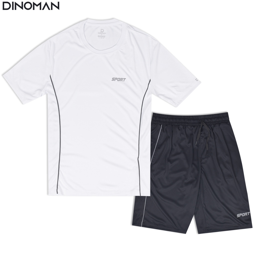 Bộ Thể Thao Nam DINOMAN Viền Vải Thun Lạnh Co Giãn 4 Chiều Cao Cấp Phù Hợp Mặc Nhà Hoặc Chơi Thể Thao