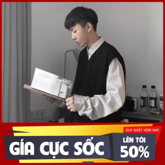Áo gile nữ style Hàn Quốc ghi lê basic, áo gile trơn unisex form rộng cố chữ V Đẹp