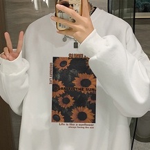 Áo sweatshirt cổ tròn tay dài mỏng dáng rộng size lớn mẫu 2021 thời trang xuân thu mới dành cho nam