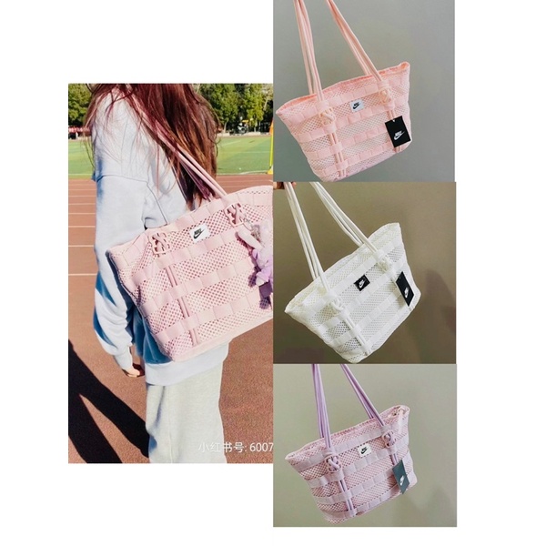TNS - Túi tote khoá zip miệng túi vừa laptop hottrend Nikkie tote bag-chất liệu siêu bền màu trắng phối lưới
