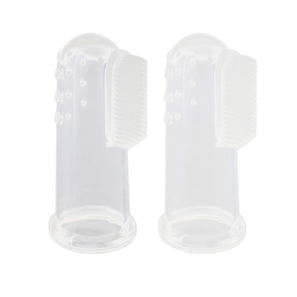 Bộ 2 bàn chải silicone đeo ngón tay vệ sinh răng miệng cho thú cưng