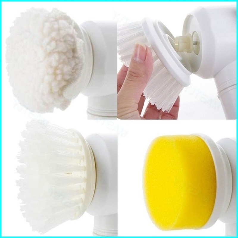 Máy Cọ Rửa Điện Đa Năng Sạc USB, bàn chải Vệ Sinh Bếp, Bồn Rửa Mặt,Đánh Giày, đánh bóng với Cọ Vệ Sinh Nhà Bếp/Phòng Tắm