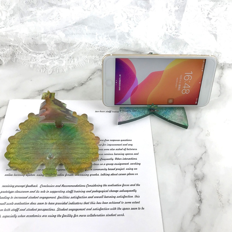 Sa Khuôn Silicon Làm Giá Đỡ Điện Thoại Bằng Pha Lê Epoxy Hình Người Tuyết Giáng Sinh DIY