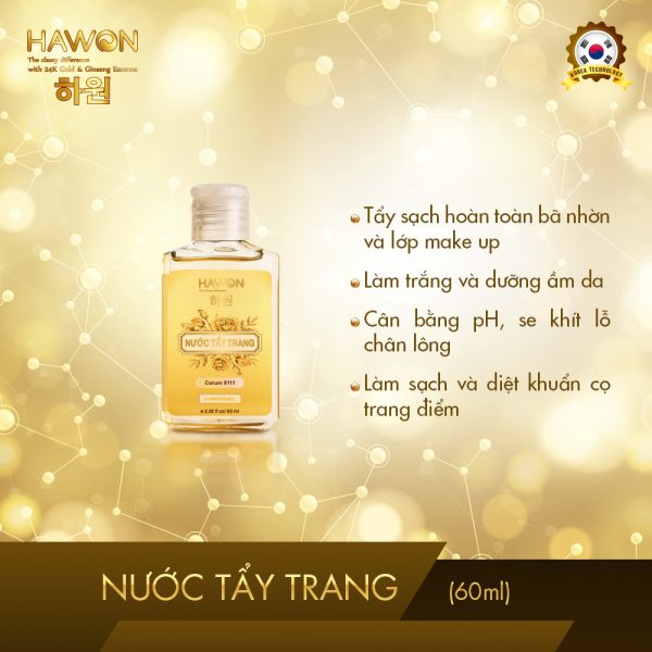 Nước làm sạch và tẩy trang cho mọi loại da HAWON - 60ml