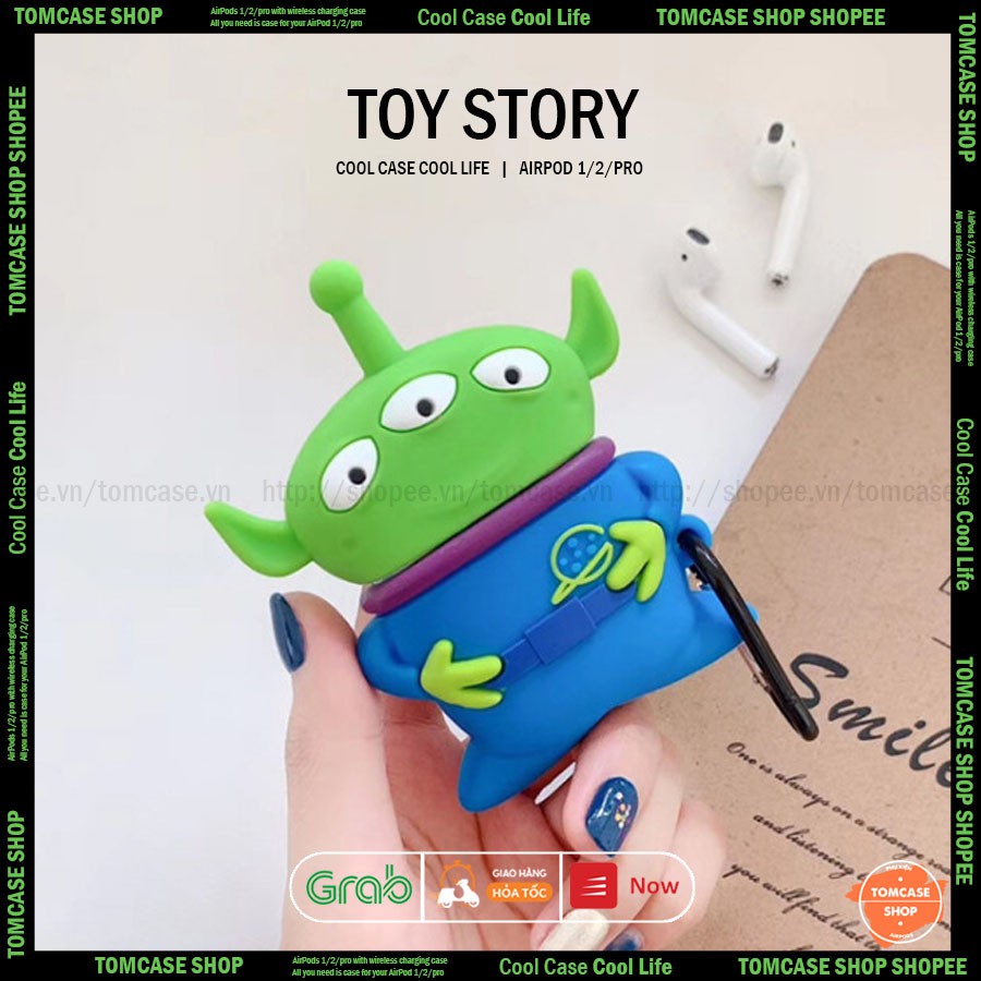 Vỏ Ốp Case Airpod 2/pro/3/1, bảo vệ hộp đựng tai nghe bluetooth Airpod 2/pro, người ngoài hành tinh TOY STORY - TOM CASE