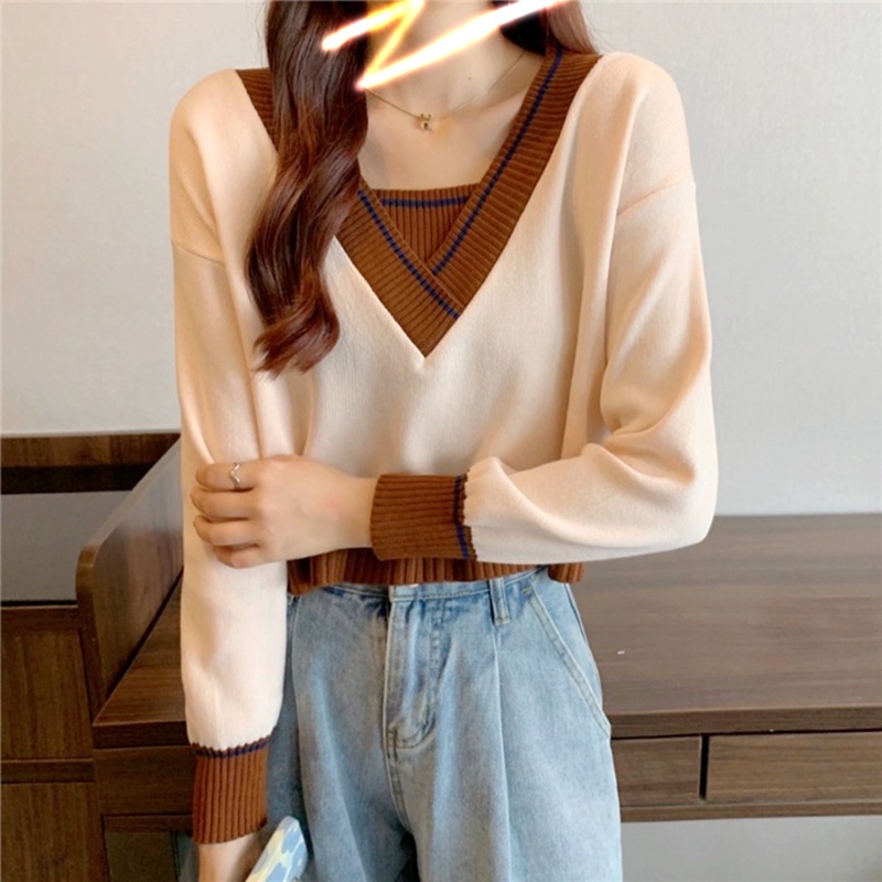 Áo Sweater Dệt Kim Dáng Rộng Thiết Kế Xinh Xắn Cho Nữ