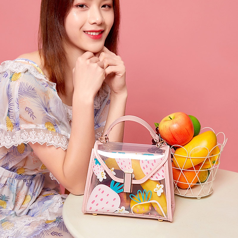 Túi đeo vai IELGY màu trong suốt thời trang cho nữ