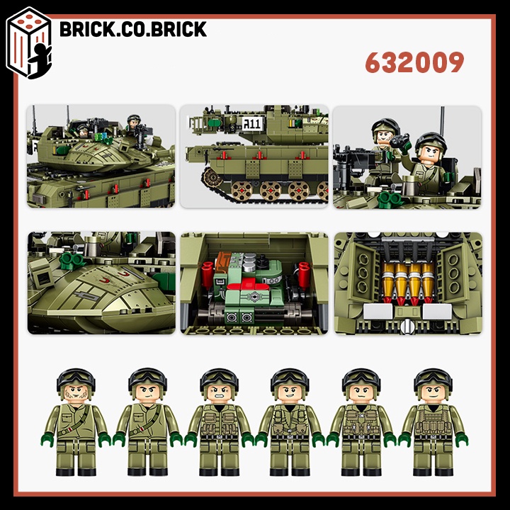 Đồ chơi Xe Tăng MK4 Merkava Lực lượng Phòng vệ Israel Lắp ráp Mô hình Tank Chiến đấu Quân đội 632009