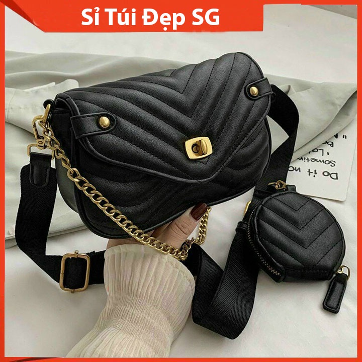 Set 2 Túi Xách nữ đeo vai sang chảnh phong cách Hàn Quốc - Hàng Quảng Châu F1 - da mềm y hình - Sỉ túi đẹp SG