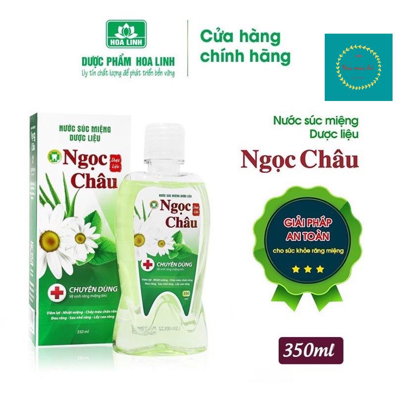 Nước súc miệng dược liệu Ngọc châu chăm sóc răng miệng chai 350ml
