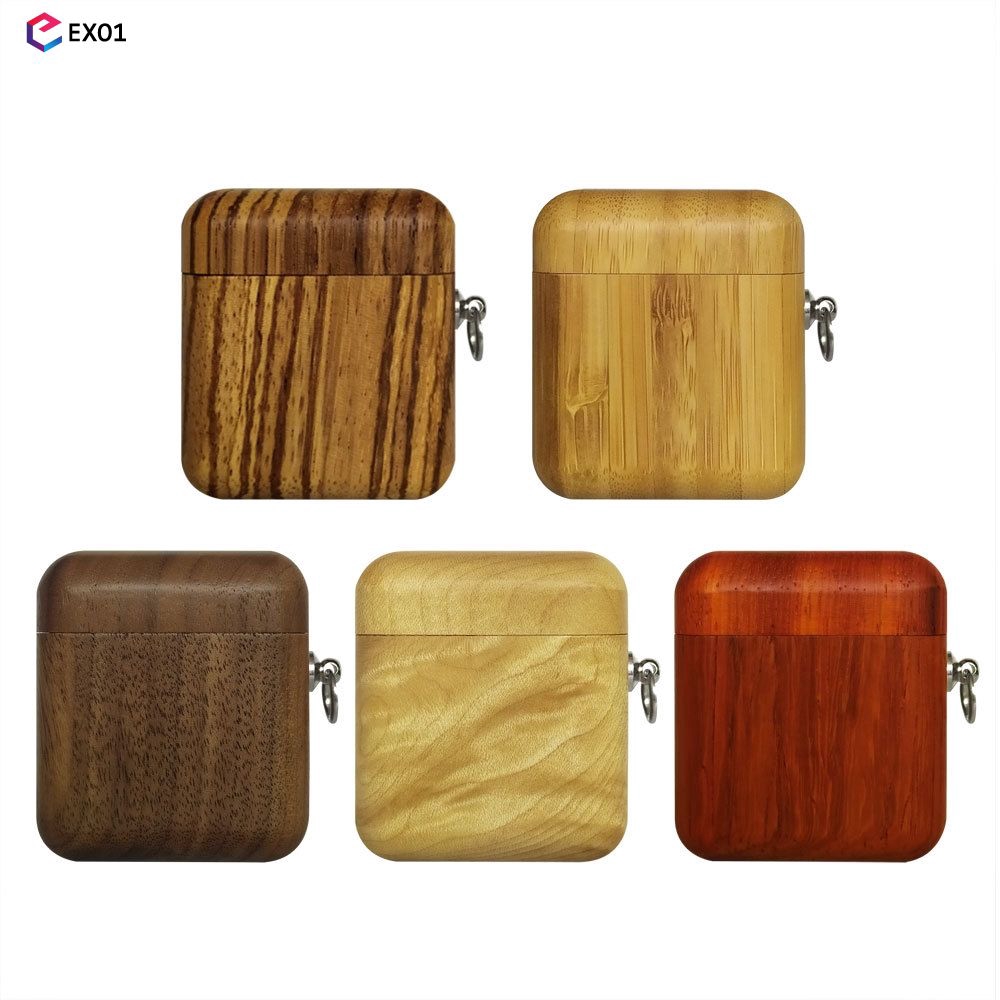 Unique wooden airpods 1/2 bluetooth headset box protective cover