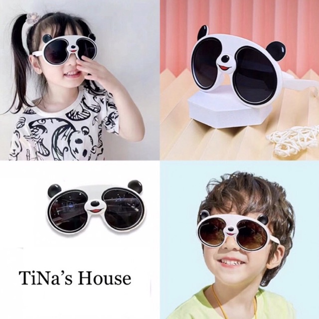 Mắt kính trẻ em hình gấu trúc Panda dễ thương cho bé chất liệu nhựa dẻo chống tia UV - TiNa’s House