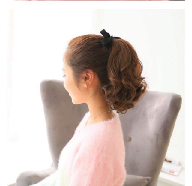 Tóc giả nữ cột ❤️FREESHIP❤️Giảm 5k khi nhập mã  - Tóc giả cột xoăn ngắn mã c25