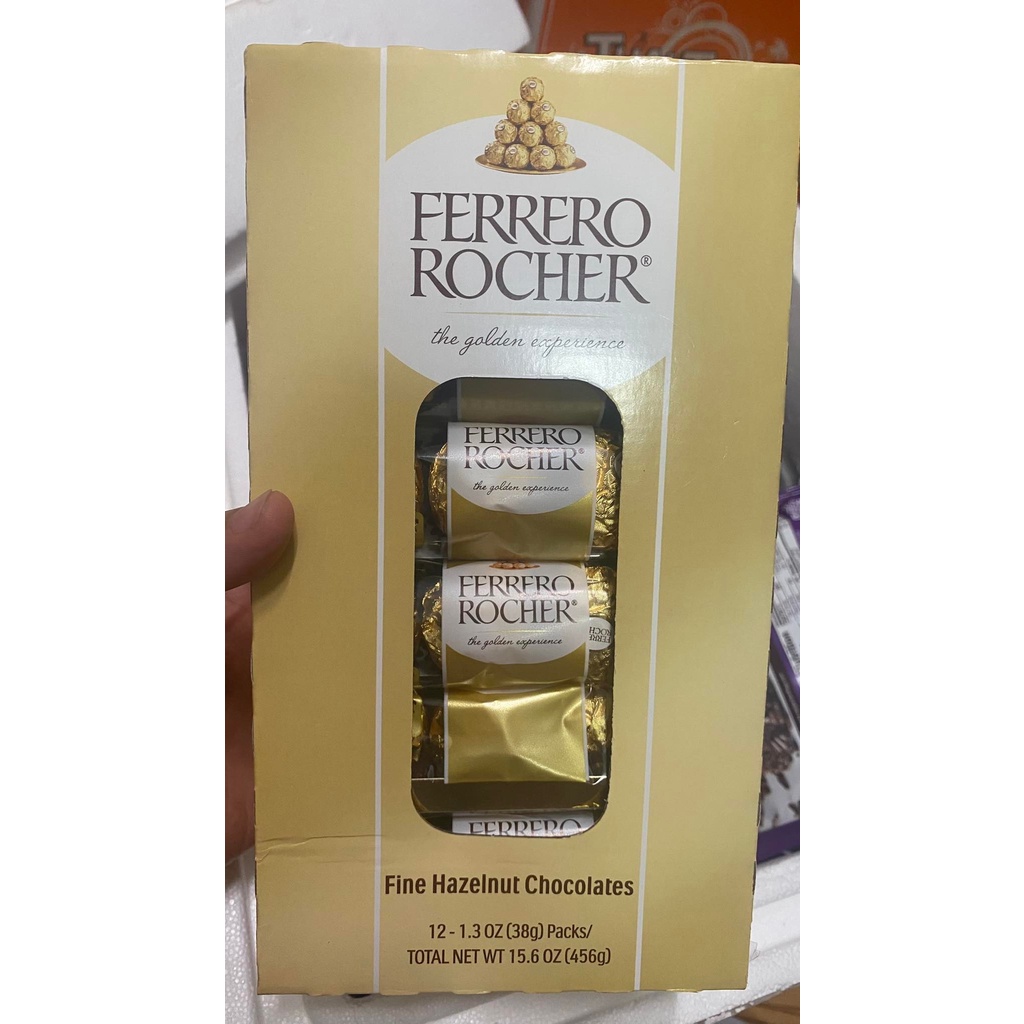 kẹo socola FERRERO ROCHER 456G của Mỹ (12 gói nhỏ)