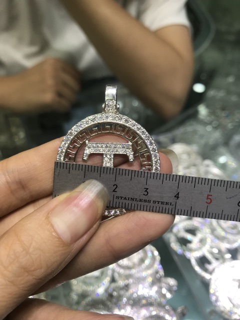 Mặt dây chuyền nam bạc ta hình chữ cái-Minh Tâm Jewelry