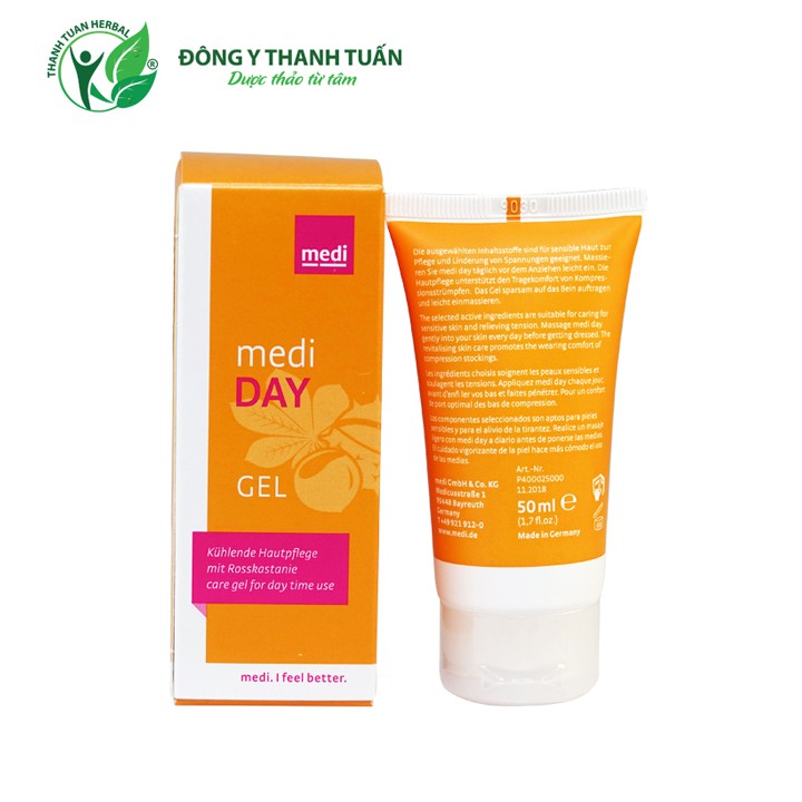 [Bộ đôi tiết kiệm] Vớ gối y khoa chống giãn tĩnh mạch Medi Duomed và Kem dưỡng ẩm Medi Day 50ml nhập khẩu từ Đức