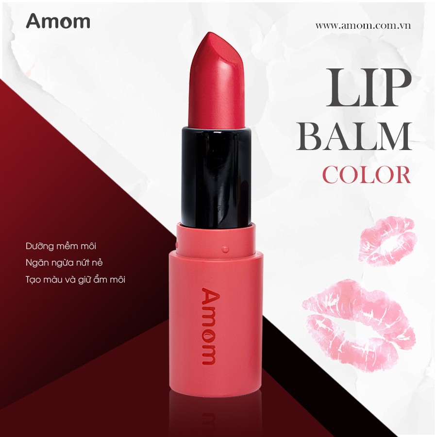 Lip balm color Amom Son dưỡng có màu tự nhiên 4,5g