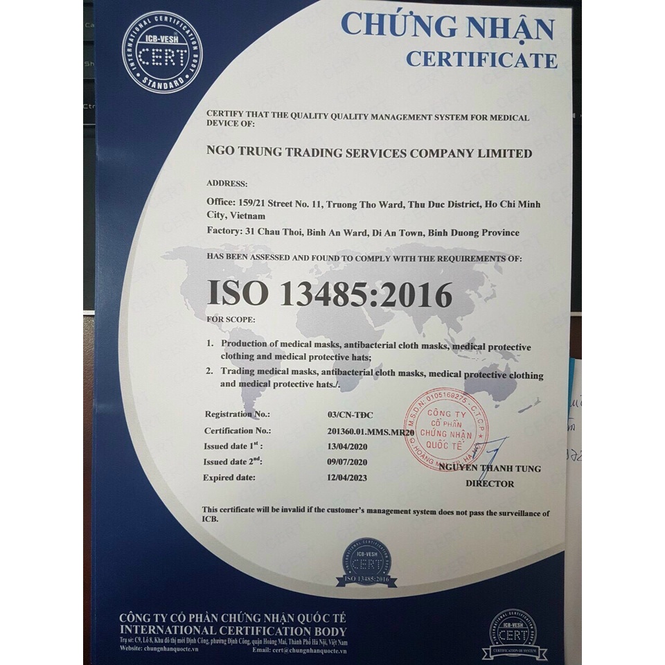 Khẩu trang y tế   4 lớp giấy  kháng khuẩn Hộp 50 cái Ngô Trung Màu Hồng
