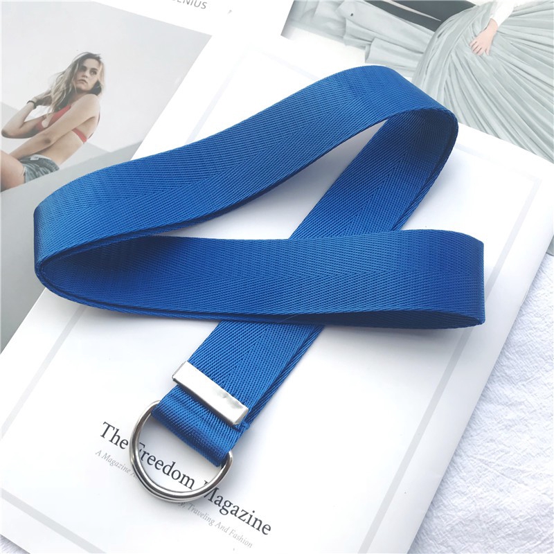 Dây thắt lưng IELGY màu trơn bằng canvas cho nữ