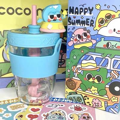 Bình Nước Cocomango Tritan Hình Hoạt Hình Đáng Yêu Dễ Thương