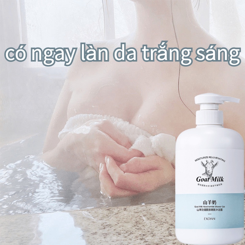 sữa tắm trắng da sữa tắm tẩy tế bào chết 800ml Nicotinamide làm trắng làm sạch sâu loại bỏ da gà lưu hương thơm lâu dài