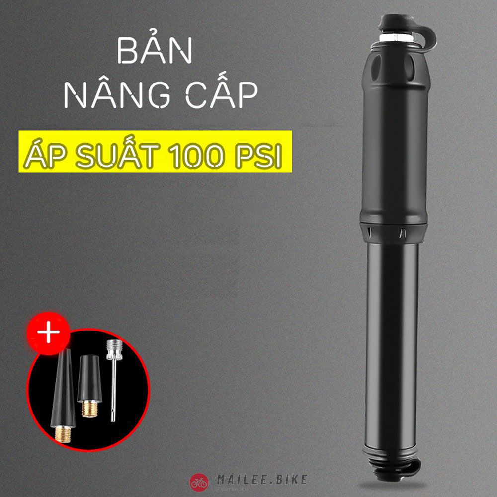 Bơm Xe Đạp Mini Cầm Tay Áp Suất 100Psi Kèm 3 Đầu Lỗ Bơm Khác Nhau Đa Năng Treo Sườn Xe Đạp Thể Thao Địa Hình MTB