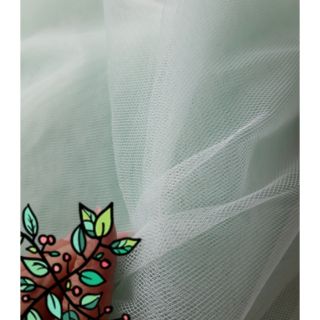 Vải lưới cứng phồng dùng lót váy màu xanh ngọc