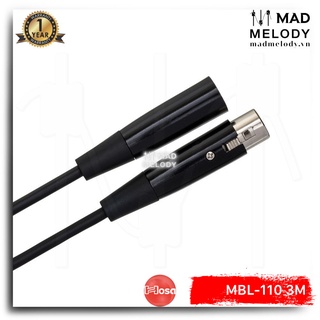 Hosa Economy Microphone Cable MBL-110 (3m) (XLR3F - XLR3M) (Dây cáp Micro thu âm canon XLR đực cái, Brand New)