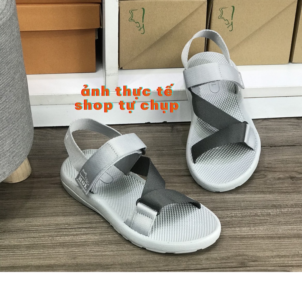 Giày sandal nam nữ quai chữ Z MOL MS1166G màu xám