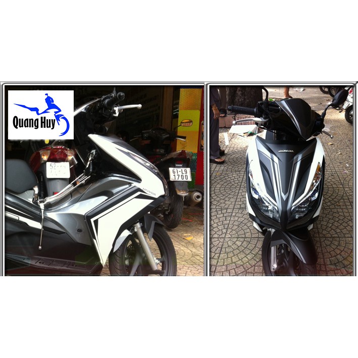 Tem trùm ♦FREESHIP♦ air blade đen trắng đời 2013-2014-2015, độ team trùm ab dán phủ dàn áo xe trắng đen rẻ đẹp