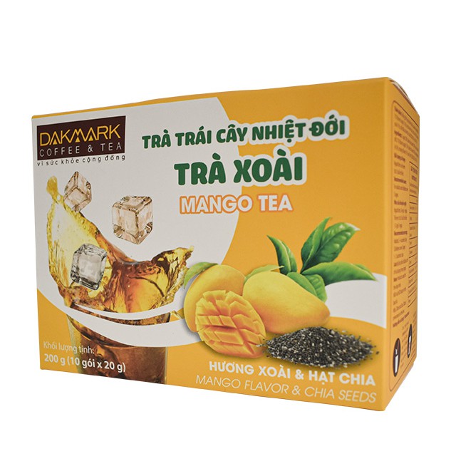 Trà trái cây vị Xoài DakMark - Trà trái cây hòa tan cùng hạt chia