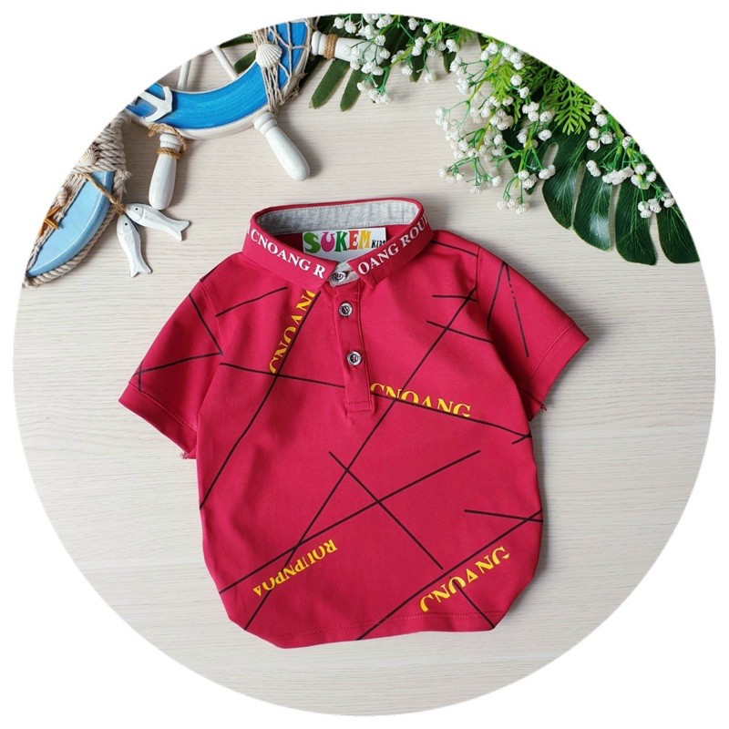 (SIZE 3-15)(11-40kg) ÁO THUN CỔ TRỤ CAO CẤP CHO BÉ TRAI