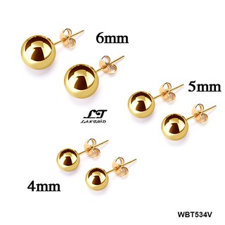 Đôi bông tai titan bi tròn cỡ 4mm 5mm 6mm WBT534V (vàng)