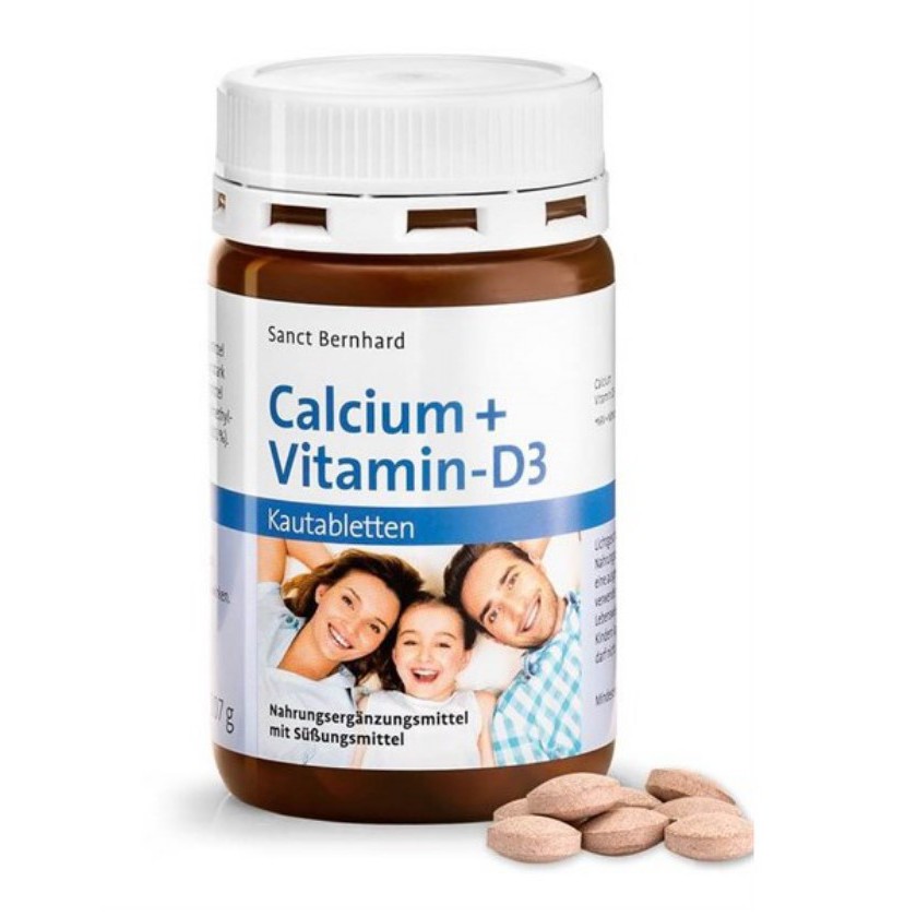 [Chính hãng] Viên nhai Canxi D3 Sanct Bernhard vị Socola cho trẻ em 150 viên