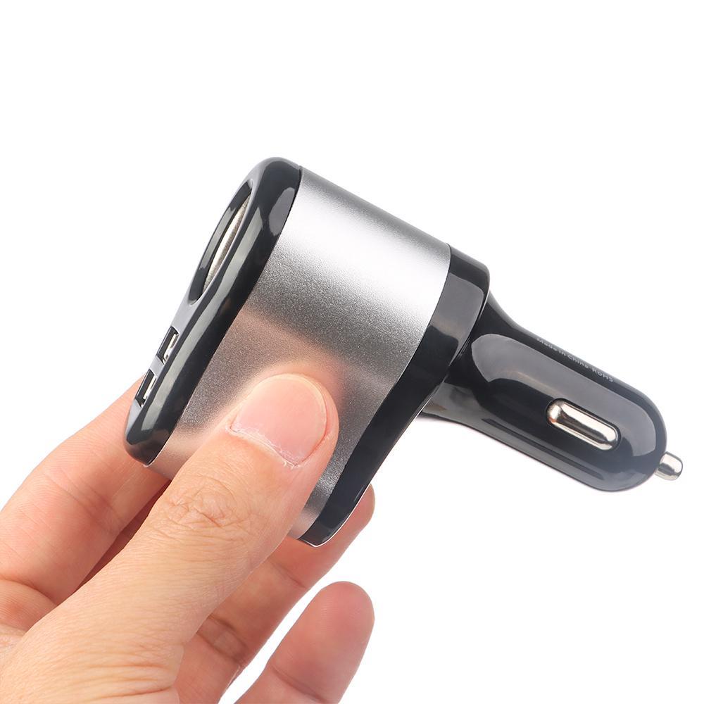 Cục Sạc Xe Hơi Di Động Bằng Nhựa Hai Cổng USB