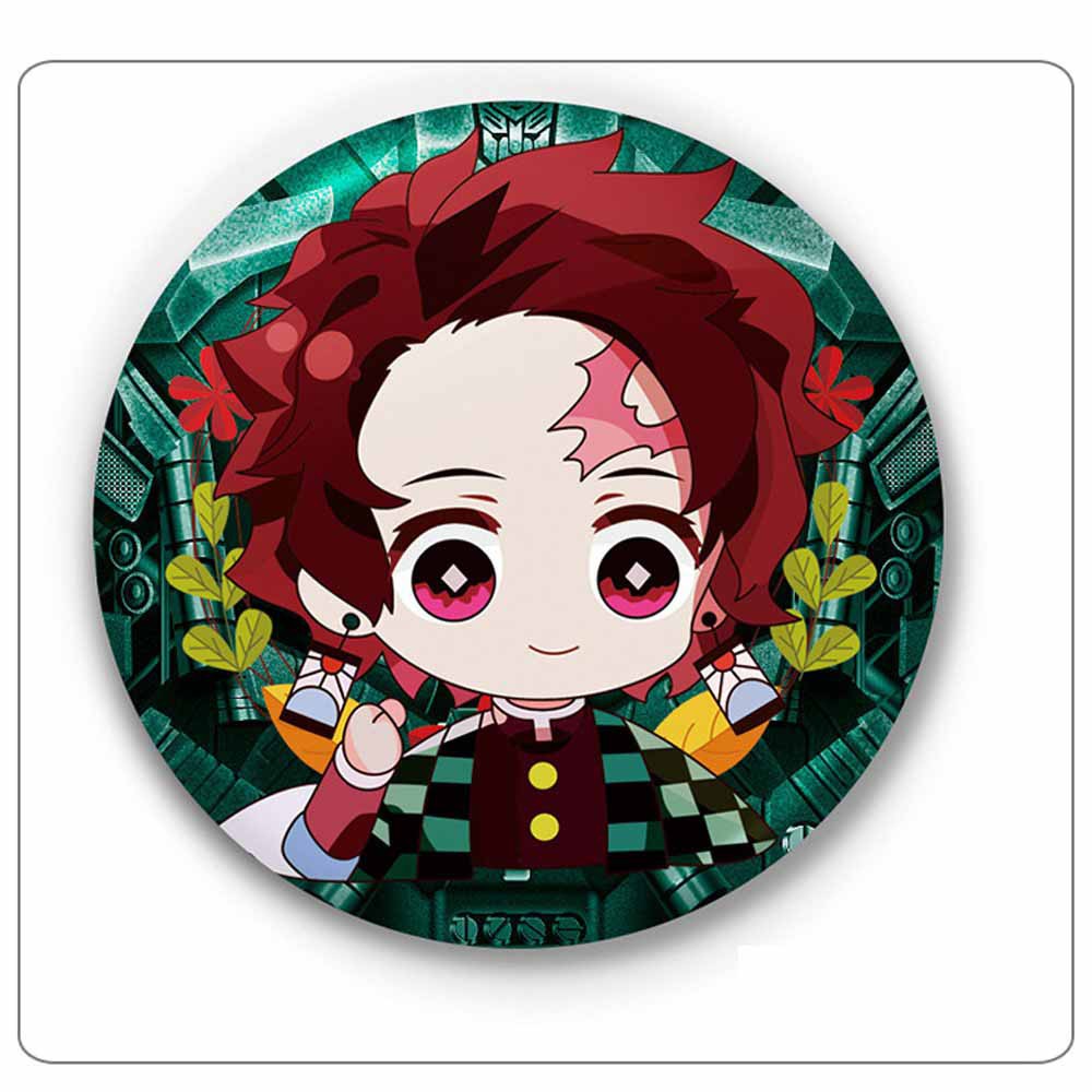 Huy hiệu IN HÌNH Kimetsu no Yaiba Thanh Gươm Diệt Quỷ anime chibi dễ thương tiện lợi