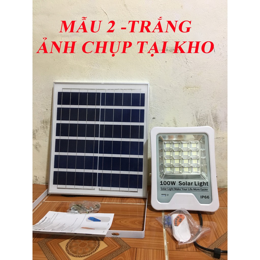 Đèn năng lượng mặt trời JAPANXA SOLAR LIGHT pha led chính hãng công suất 100w chiếu sáng sân vườn,trong nhà,đèn đường