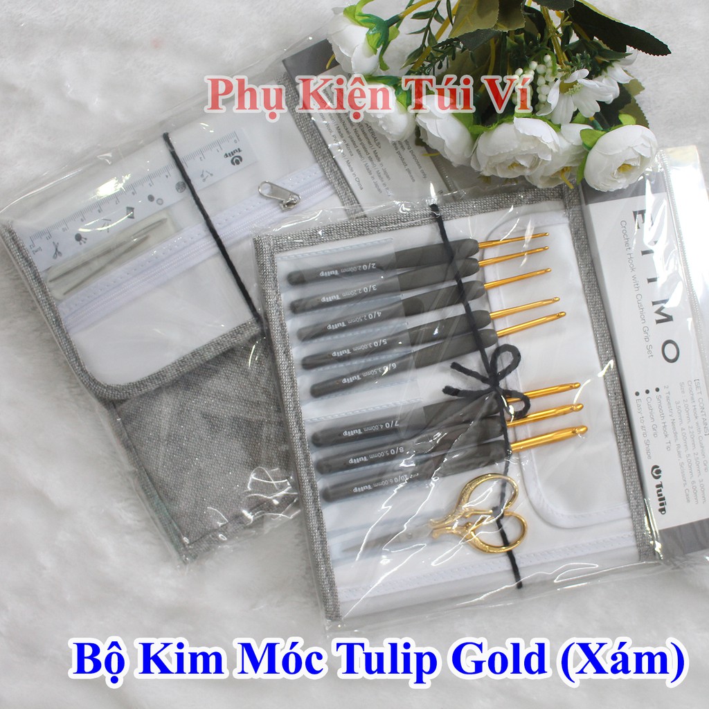 Bộ kim móc tulip gold / tulip xám