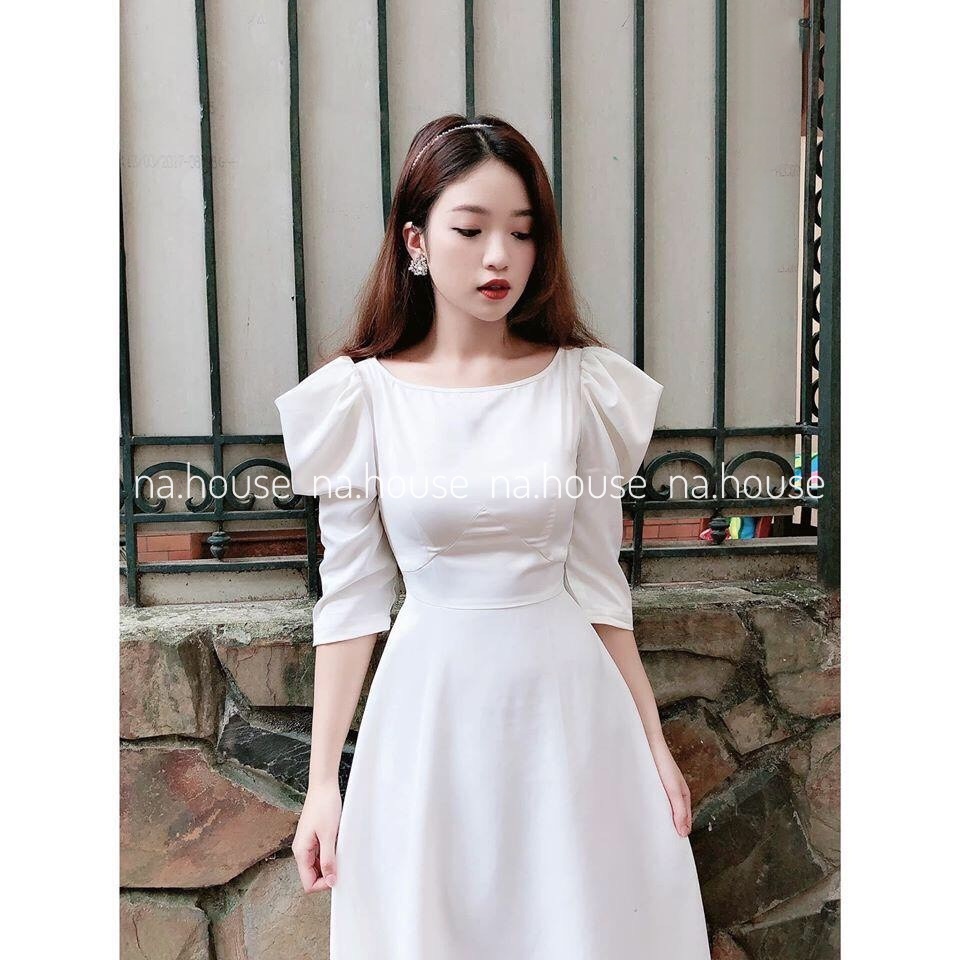 ĐẦM TRẮNG TAY PHỒNG ĐI TIỆC CƯỚI ĐI CHƠI NAHOUSE VÁY TRẮNG XÒE DỰ TIỆC CÔNG SỞ THIẾT KẾ ĐẸP VÀ SANG TRỌNG